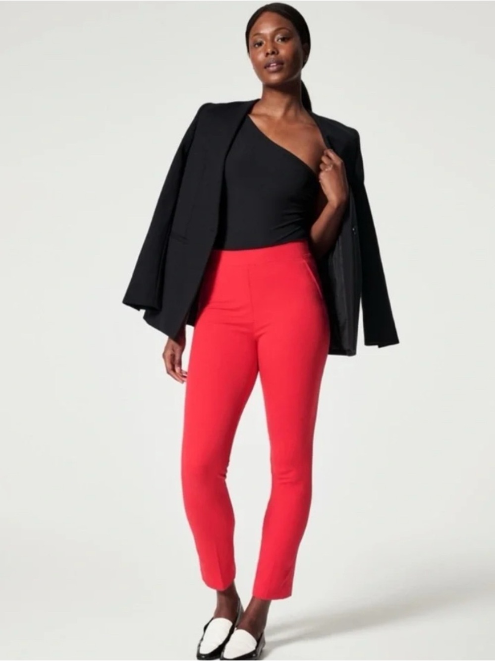 Spanx On The Go Slim Straight Ponte Knit Pants Women's Medium Tall Ankle Crop